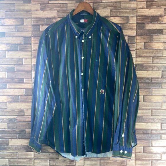 Tommy Hilfiger Other - Mens 90’s Vintage XL Classic Tommy Hilfiger Multi Color Striped Button Down